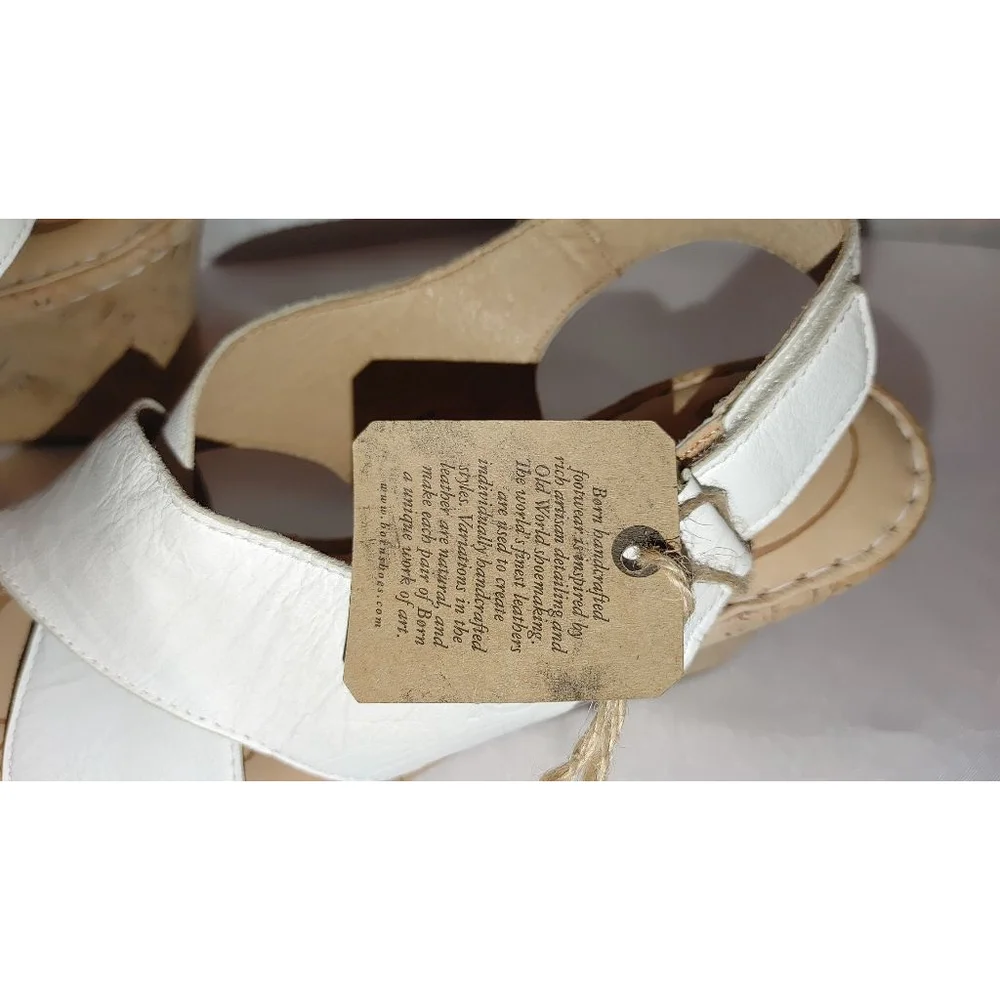 Born Jenni Leather Cork Platform Sandals Size 9M NWT